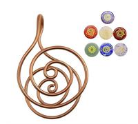 Bague en cuivre avec paume Reiki pour la méditation et l'énergie, manchette en cuivre Reiki pour le travail du cristal, la manifestation et l'équilibre des chakras (avec pierre 1 pièce)