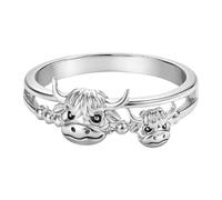 Bague en de vache - Bague en forme d'animal inspirant mignon - de vache au design élégant - Bijoux pour femme, mère, fille, fils, voyage, usage quotidien, mariage, bureau, cad