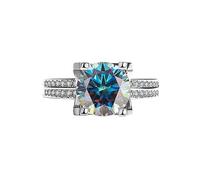 bague en diamant, Alliances de mariage en moissanite 3ct for femmes, couleur D VVS1, bagues diamant argent sterling 925, fiançailles rouge/vert/rose avec certificat(Multicolour,7)