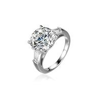 bague en diamant, Bague de fiançailles en moissanite 5 carats couleur D VVS1 for femme argent sterling S925 avec diamant taille ronde(8)