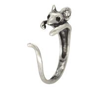 Bague en forme d'animal mignon - Adorable bague de souris, design ouvert réglable, finition métal lisse, port léger et confortable, bijoux créatifs inspirés des animaux | pour femmes, adolescentes, fi