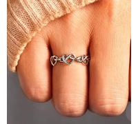 Bague en forme de cœur creux pour femme - Accessoire de bijoux polyvalent | Usage quotidien, bureau, travail, affaires, tenue quotidienne, empilable, sortie décontractée