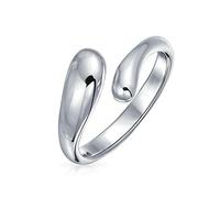 Bague En Forme De Goutte D'Eau Avec Contournement Géométrique Pour Ados .925 Argent Sterling Poli