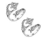 Bague en forme de nœud de sorcière pour femme - Bracelet ouvert celtique réglable en argent sterling S925 - Nœud de protection pour sorcières, fait à la main, bijou celtique cadeau pour femme, Zinc