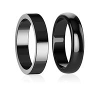 Bague en hématite pour homme et femme, véritables pierres noires magnétiques pour l'anxiété, équilibrer le chakra racine, absorber les énergies négatives, taille 6 à 13, Pierre précieuse, Aucune