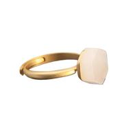 Bague en jade naturel, Bague ajustable en jade blanc Hetian incrusté d'argent géométrique for femme