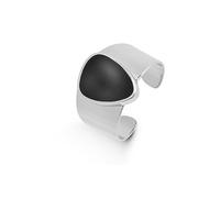 Luxenter Bague en onyx avec plaque rhodiée - Sheak