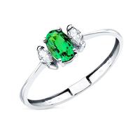 Bague en or blanc 18 carats sertie de diamants de laboratoire (0,40 ct et 0,134 ct, pureté VS2-E). 54