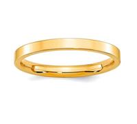 Bague en or jaune massif poli 10 carats 2,5 mm standard plat confortable taille 4 pour homme et femme