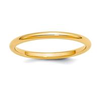 Bague en or jaune massif poli 10 carats légère 2 mm standard confortable taille 6 pour homme et femme