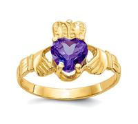 Bague en or massif 10 carats avec nœud de la trinité celtique de Claddagh - Taille 5.00 - Pour femme