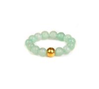 Bague en Perles Rondes colorées en Pierre Naturelle, Agate Noire, Aventurine Verte, Bague élastique Polyvalente, Unisexe, Bijoux de personnalité d'été - 1 pièce NO.2 Taille Unique