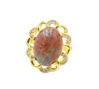 Bague en Pierre - Bague en Cristal de Sable Bleu en Forme de Dan en Dentelle Jaune en Pierre Naturelle même Style pour Hommes et Femmes Bijoux faits à la Main personnalisés,Unakite,Taille Unique