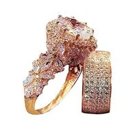 Bague en pierre blanche taillée pour mariage, fiançailles, bijoux faits à la main, bague en forme de cœur réglable, 8, Métal, Aucune pierre précieuse