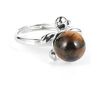 Bague En Pierre D'Oeil De Tigre Marron Naturel Bague En Cristal De Tortue De Mer Bague Réglable En Pierre Ouverte Pour Femme Bagues Reiki Équilibre Cheville Bagues Bague D'Éternité Pour Femme Fi