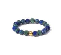 Bague en Pierre Naturelle à facettes de 3 mm, Perles en Tube de Corde élastique, Bijoux de personnalité Unisexes pour la Plage et l'été - 1 pièce Lapis Lazuli Taille Unique