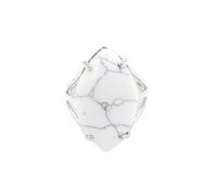 Bague en Pierre - Pierre Naturelle Cristal Marquise Ouverture Bague réglable Créative Faite à la Main Cadeau de Vacances pour Hommes et Femmes Couple à la Mode, Howlite, Taille Unique