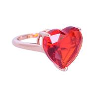 Bague en quartz rouge avec pierres précieuses en forme de cœur pour mariée en argent sterling 925 plaqué or rose, bijoux faits à la main pour la Saint-Valentin, mariage, anniversaire, Pierre, Quartz