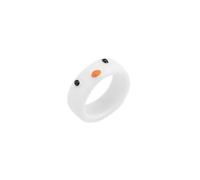 Bague en résine acrylique pour femme avec motif grenouille colorée et géométrique (poussin, blanc) pratique et astucieuse