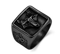 Bague en titane avec tête de loup et nœud celtique, bague vintage avec nœud celtique