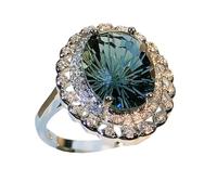 Bague en topaze bleue feu d'artifice naturelle pour femme - Design simple et élégant - Cadeau d'anniversaire pour un usage quotidien et des occasions spéciales, 6