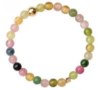 Bague en tourmaline arc-en-ciel avec perles et pierres précieuses (taille 44, 49, 50, 53, 55)