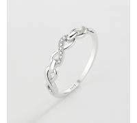 Bague en vague en argent S925, portée tous les jours pour les femmes, bague ornée de cubic zirconia raffinée, style japonais frais, symbole infini, accessoires pour mariage, fête et vacances, style de