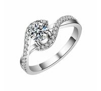 Bague en zircone scintillante pour femme | Tendance et élégante | Convient pour un usage quotidien et | Parfait pour lancer des bagues en plein air, 5, Métal, Aucune pierre précieuse
