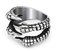 Bague enroulée antique en forme de griffe de dragon pour homme - Bague punk griffe d'aigle gothique - Bijou pour homme, Acier inoxydable, Aucune pierre précieuse