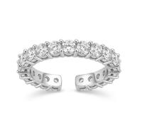 Bague Éternité 18 Zircon Diamant plaqué or blanc Taille ajustable 50-56