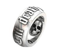 Bague Éternité De Mariage Avec Alphabet En Argent | Bague De La Mort | Anneaux Gothiques | Bague Pour Homme Avec Bijoux En Étain Gothique | Bague De Promesse Jusqu'à Ce Que La Mort Nous Séparer |