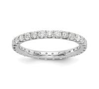 Bague éternité en or blanc 14 carats avec diamants cultivés en laboratoire SI1 SI2 G H I Taille 5.00 pour homme et femme