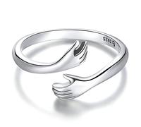 Bague exquise, bagues femmes, bague ouverte câlin, ensemble de bagues ouvertes en argent bagues réglables anneaux d'orteil noeud ouvert divers anneaux de queue empilables bijoux de plage for femmes fi