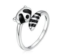 Bague exquise, bagues for Filles, Jolie Bague Panda, Ensemble de bagues Ouvertes en Argent Bagues réglables Anneaux d'orteil à nœud Ouvert Divers Anneaux empilables for Queue de Plage Bijoux de Plage