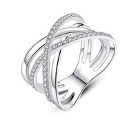 Bague fantaisie femme en argent fin 925 et zirconium cubique de haute qualité taille 54 - VIKI LYNN