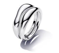 Bagues Superposables de Forme Organique Argent Argent 56
