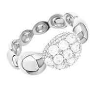 Bague Femme Argent 925 Massif Rhodié - Large Anneau serti d'Oxydes de Zirconium Étincelants - Bijou Poinçonné 925 Haute Qualité - Bague Brillance Intense Anti-Ternissement - Idée Cadeau Anniversaire