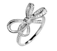 Bague Femme Argent Reglable Fashion Women's Full Bow Ring Anneau de fiançailles cadeaux de bijoux