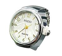 Bague Femme Argent Véritable montre anneau pour dire l'heure montre horloge anneau rond argent réglable mode bijoux