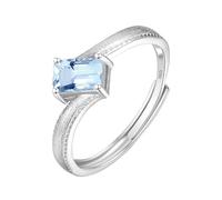 Bague Femme Argentbagues De Fiançailles En Saphir Pour Femmes Pierres Précieuses Naturelles Bande Empilable Réglable Diamant Simulé Alliance De Promesse Pour Elle Topaze