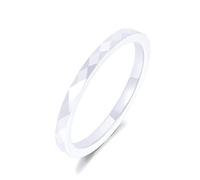 Bague Femme Bagues Cadeaux femmes Accessoires de mode Bagues En Céramique Noires Et Blanches, 2Mm, Anneaux De Mariage Classiques Pour Filles, Pour Femmes, 7 Blancs