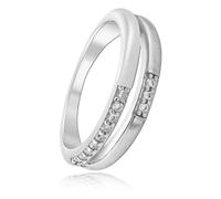 Bague Femme Balia Double En Argent 925 Avec Zircone Taille 58 Bar021w58