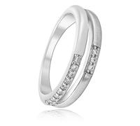 Bague Femme Balia Double En Argent 925 Avec Zircone Taille 60 Bar021w60