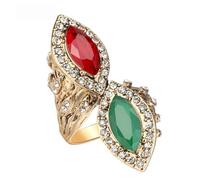 Bague femme Bohème vintage Türkiye en or plaqué or et rubis serti de diamants