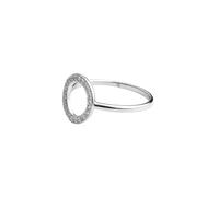 Bague Femme Cercle Argent 925 Rhodié - Anneau Fin avec Oxydes de Zirconium - Design Élégant et Moderne - Plateau 10mm - Bijou Chic et Intemporel