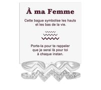 Bague Femme en Argent Sterling 925 pour Épouses, Fiancées, Jeunes Femmes - Inspirante et d’Encouragement Hauts et Bas Réglable - Coffret avec DÉDICACE inclus (Bague Épouse Hauts et Bas)