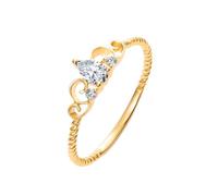 Bague Femme Fiançailles et Alliance Bague Mariage Diamant Or Jaune 9 Carats Au375 Couronne avec Diamant en Forme de Poire de 0,18 CT Taille Élégant pour Mesdames Anniversaire Bijoux