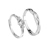 Bague Femme Gravure Anneau Argent 925 Argent Sterling Ruban de Möbius Réglable Populaire pour Couple Homme Tante Fiançailles Bijoux