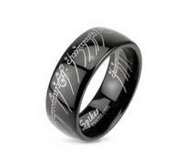 Bague femme homme acier noir seigneur des anneaux lord of the ring (65) 65