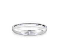 Bague Femme Index, Bague Femme Boheme Argent Étoile À Six Branches avec Zircon Argent 925 Taille 54